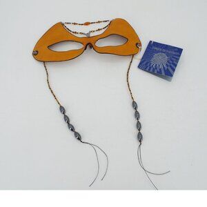Cirque Du Soleil Leather Beaded Mask Signed Wendy Klein NWT